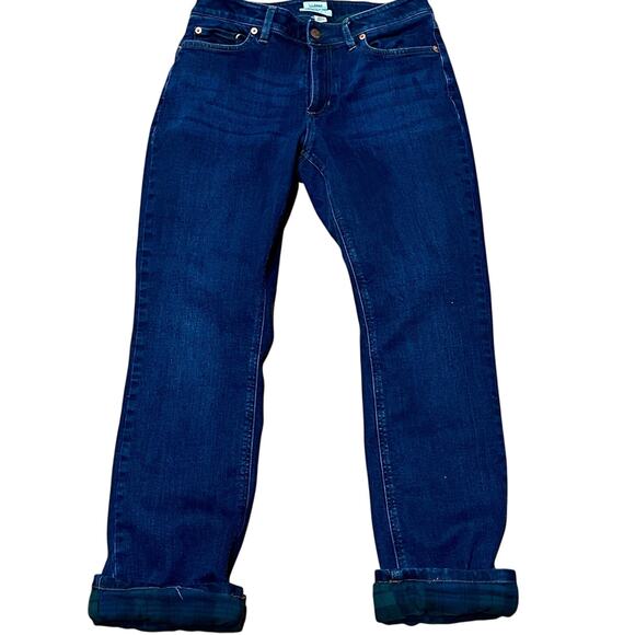 L.L. Bean Women's Size 10 BeanFlex Jeans Mid-Rise Straight-Leg Flannel-Lined - Picture 1 of 4
